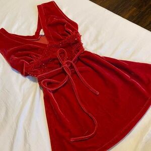 Beautiful red velvet beaded top